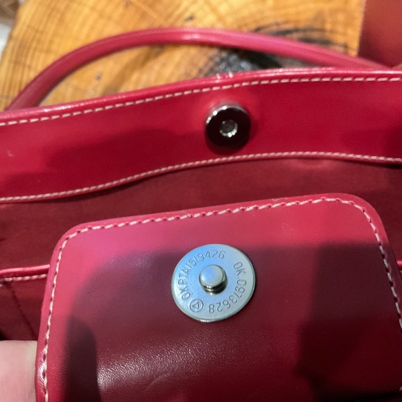 Wilsons Leather Red Structured Tote Handbag Business Laptop - Picture 8 of 16